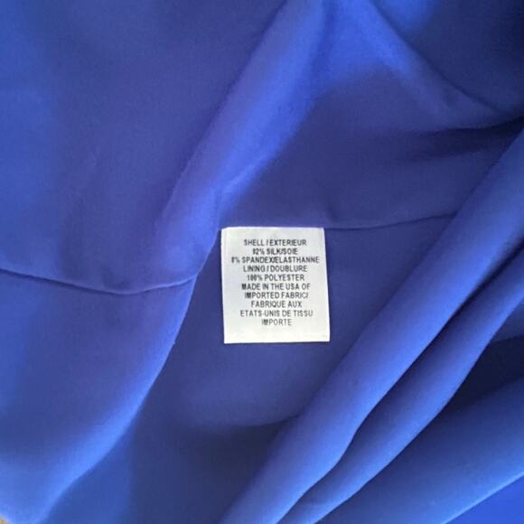 Milly New York Stretch 100% Silk Crepe Tank Dress Cobalt Blue Womens Size 6 New - Picture 14 of 15